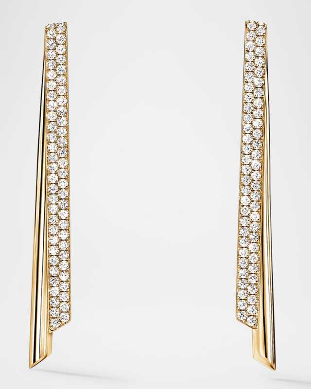 18K Yellow Gold Inside Out Diamond Flip Drop Earrings